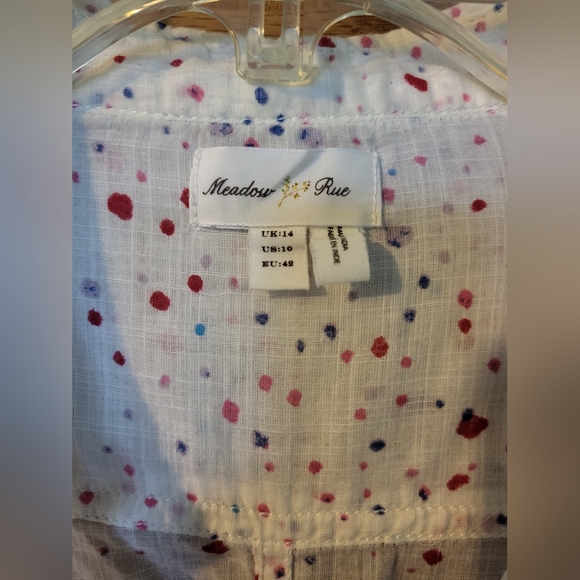 Meadow Rue Anthropologie Polka Dot Confetti Blouse - Picture 2 of 4